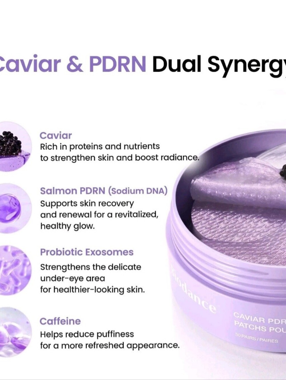 Biodance Caviar PDRN Eye Patches, Nourishing Under Eye Patches for Dark Circles - Picture 3 of 5